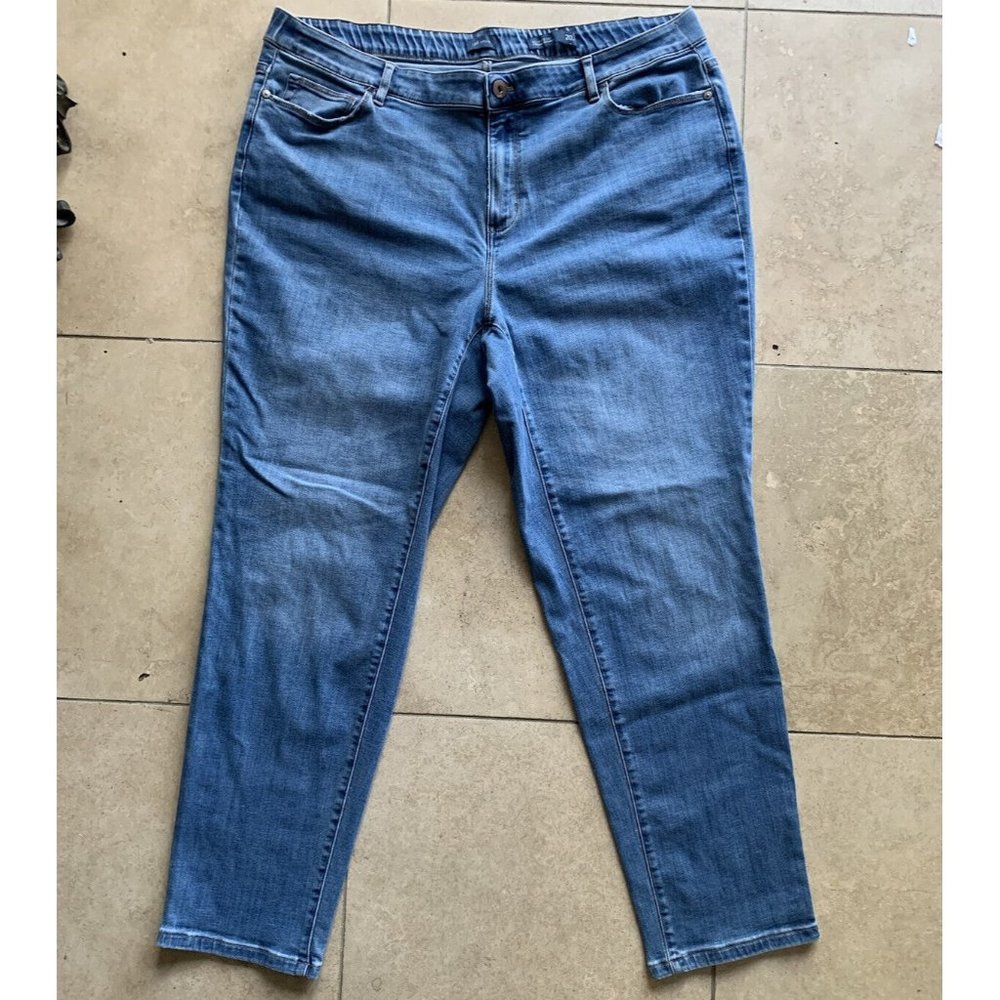 J. Jill Denim Boyfriend Straight Leg Stretch Light Wash Jeans Size 20 Reg